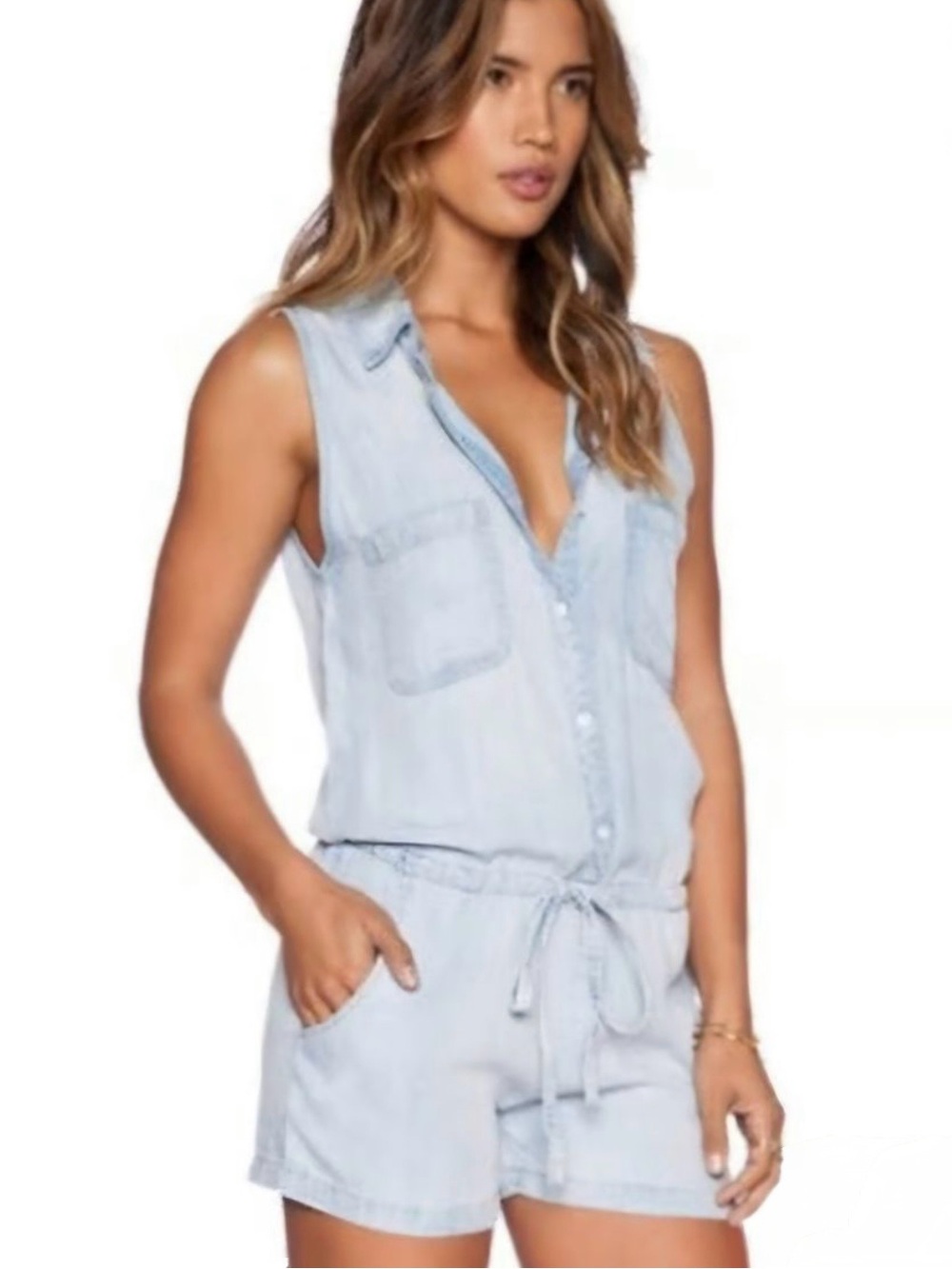 Rails Lily Chambray Romper Sz M